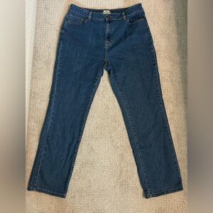 LL Bean Classic Fit Straight Leg Blue Jeans Pants Size 14‎ Womens Medium Wash